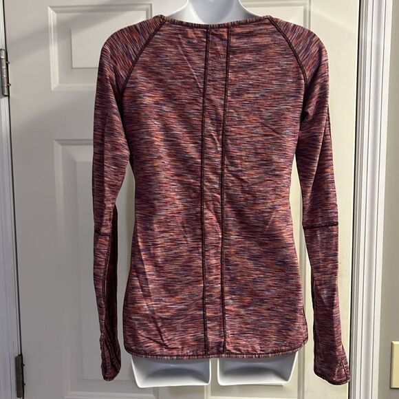 Lululemon Athletica Heather Purple Scoop Neck Long Sleeve Thumb Hole Top- Sz 10 - Picture 8 of 15